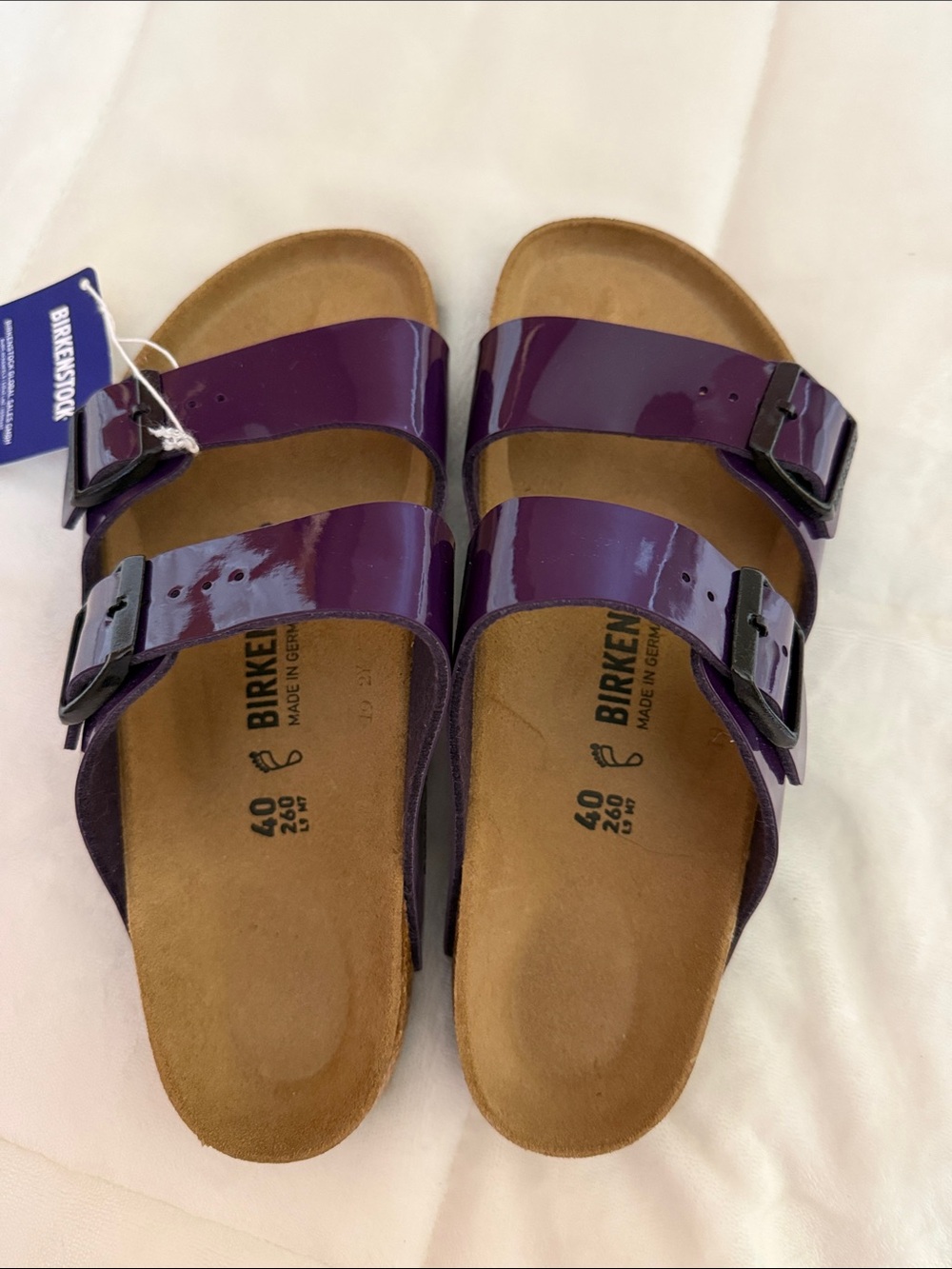 Birkenstock Arizona Patent Sandals in Purple